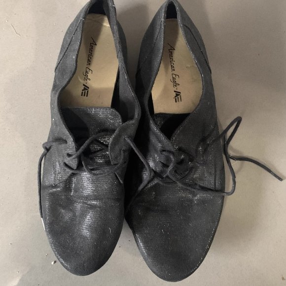 Sparkly black lace-up shoes - Picture 3 of 4